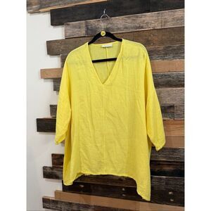 Bryn Walker cotton yellow lagenlook oversized top size Medium